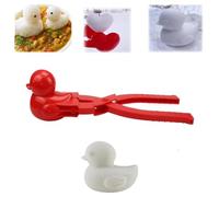 Duck Rice Mould, Duck Rice Mold, Duck Rice Mold Tongs,Rubber Duck Rice Mold, Duck Shaped Rice, DIY Sushi Molds Animal Rice Tool, Duck Snowball Maker for Rice/Mashed Potatoes/Snow (red-1pcs)