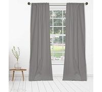Duck River Textile MILES Eyelet Window Curtain, 40x84 (2 pieces), Grey