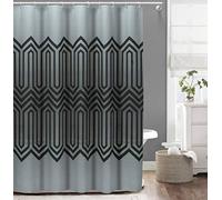 Duck River Textile Shower Curtain, Silver-Black, 70x72