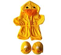 Duck Robe & Slippers Pajamas Outfit Teddy Bear Clothes Fit 14 - 18 Build-A-Bear, Vermont Teddy Bears, and Make Your Own Stuffed Animals by Stuffems Toy Shop