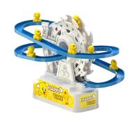 Duck Roller Coaster Toy - Animated Climbing Staircase Set, Electric Stair Climbing Toy, Light Up Music Play Game, Cute Animal Track System | Fun Activity Playset for Children Indoor Home Birthday Gift