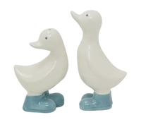 Duck Salt and Pepper Shakers, 2-Piece Ceramic Salt & Pepper Shakers with Glossy Blue Wellies, Quirky Animal Cruet Set