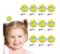 Duck Shape Hair Clips,Funny Duck Shape Hair Pins,Yellow Duck Plush Hair Clips - 10pcs Hair Pins Styling,