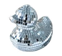 Duck Shape Mirror Ball - Decorative Disco Balls | Mirrored Glass Desk Ornament | Stage Props Wedding | Eflective Glass Ballss | Creative Cake Toppers For Weddings Bars Holidays Abs+glass Silver
