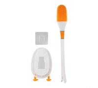 Duck Shape Silicone Toilet Brush Set with 360 Degree Cleaning Action and Gravity Based Holder for Convenient Storage and Hygienic Bathroom Maintenance (White)
