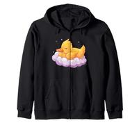 Duck Sleeping Cloud Sleep Duck Sleepy Animal Duck Lover Zip Hoodie