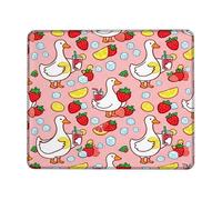 Duck Small Mouse Pad, Summer Playful Strawberry Lemon Summer Peach Square Rubber Smooth Aesthetic Mousepads for Desk Desk Accessories for Gaming Computer Laptop Square 8x10 Inch
