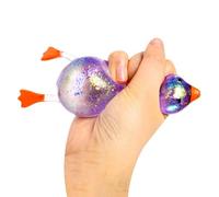 Duck Squeeze Toy - Soft Slow Rising, Glitter Sensory Fidget, Shimmering Visual Effect, Relieving Tension Stress , Hand Exercise Tool, Yellow Rubber Bird For Classrooms Work Study