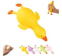 Duck Squishies,Large Stretchy Duck Stress Relief Squeezes, Squishies Sensory Fidget Toys, Soft Dough Filled Ducks, Kawaii Animal Stress Ball Easter Basket Stuffers for Birthday Party Favors (Yellow)