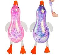 Duck Squishy, Fidget Toys Adults, 2 PCS Random Color Glitter Ducks Squeeze Toys, Soft Duck Stress Balls Moldable Slow Rise Relaxing Sensory Fidget Stress, for Party Favors and Classroom Office Travel