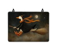 Duck Stove Top Cover for Electric Stove, Halloween Fanciful Broom Hat Halloween Orange Pu Surface Flat Top Electric Protector Mat Kitchen Cooking Essentials 28x20 Inch