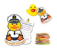 Duck Tags, Cruising Rubber Duck Tags, Ducking Tag for Cruising, ConQuackulations 35 Pack, 3.5 x 2.3 inche, Ducking Games Card - with Round Hole and Rubber Bands