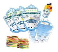 Duck Tags, Duck Tags for Cruising, Duck Tags for Hiding Rubber Ducks While Cruising, Ducking Games Card,50 Cards,50 Rubber Bands, Royal Ship Design Duck Tags（White）