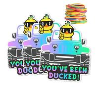 Duck Tags, You've Been Ducked, Cute Duck Tags, Duck Duck Tags, Ducking Game Card, 35 Pack 3x2.4Inches , with Round Hole and Rubber Bands