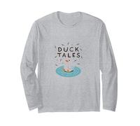 Duck Tales: Whimsical Pond Adventure for Nature Lovers Long Sleeve T-Shirt, Adult Unisex, Heather Grey, XXL
