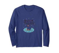 Duck Tales: Whimsical Pond Adventure for Nature Lovers Long Sleeve T-Shirt, Adult Unisex, Navy, XXL