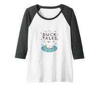 Duck Tales: Whimsical Pond Adventure for Nature Lovers Raglan Baseball Tee, Women, Dark Heather/White, XXL