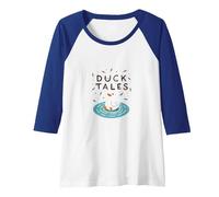 Duck Tales: Whimsical Pond Adventure for Nature Lovers Raglan Baseball Tee, Women, Royal Blue/White, XXL
