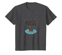 Duck Tales: Whimsical Pond Adventure for Nature Lovers T-Shirt, Kids, Dark Heather Grey, 10 Years