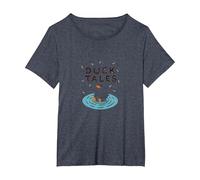 Duck Tales: Whimsical Pond Adventure for Nature Lovers T-Shirt, Women's Plus, Heather Blue, 3X