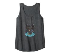 Duck Tales: Whimsical Pond Adventure for Nature Lovers Tank Top, Women, Dark Heather Grey, S