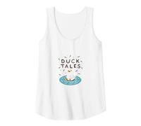 Duck Tales: Whimsical Pond Adventure for Nature Lovers Tank Top, Women, White, XXL