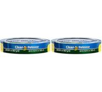 Duck Tape Blue Clean Release Masking Tape, Indoor Painting and Decorating Multi Surfaces Prevent Paint Bleed 24mm X 55m (Pack of 2)