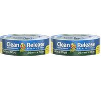 Duck Tape Clean Release Blue Painters Masking Tape, Indoor Painting and Decorating Multi Surfaces Prevent Paint Bleed 36mm x 55m (Pack of 2)