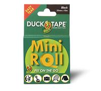 Duck Tape Mini Roll Black - The original high strength waterproof gaffer and duct adhesive cloth repair tape 25mm x 10m