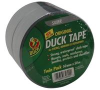 Duck Original Silver Duck Tape, 5m x 5m. The orginal high strengh waterproof gaffer and duct adhesive cloth repair tape