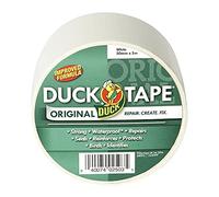 Duck Tape Original White Duct Tape, 50mm x 5m Heavy Duty, Waterproof Gaffer, Gaffa Sticky Tape, Strong Adhesive Cloth Repair Tape, Suitable for Packing boxes, Moving House, Parcels or Packaging