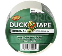 Duck Tape Original White, Improved Formula High Strength Waterproof Gaffer and Duct Adhesive Cloth Repair Tape 50mm X 25m