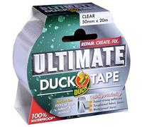 Duck Tape Ultimate Cloth Tape Clear 50mm x 20m. The ultimate high strength waterproof gaffer and duct adhesive cloth repair tape