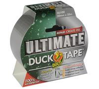 Duck Tape Ultimate Cloth Tape Silver 50mm x 25m, The Ultimate High Strength Waterproof Gaffer and Duct Adhesive Cloth Repair Tape