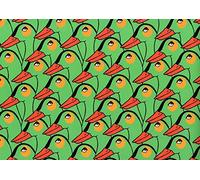 Duck Themed Wrapping Paper | In the Style of MC Escher | Bright Colourful Giftwrap for Birthday Present or Any Occasion | Unisex | Bold Art Deco Design Fun Repeat Print