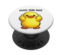 Duck This Shit Funny Silly Duck Middle Finger Duck Meme PopSockets Adhesive PopGrip