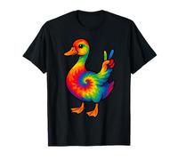 Duck Tie Dye Peace Sign Hippie Funny Duck Animal Lovers T-Shirt