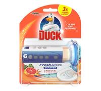 Duck Toilet Cleaning Discs, 5-in-1 Odour Eliminator & Rim Block for Limescale & Germs, Tropical Sunshine Scent, Pack of 6