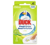 Duck Toilet Fresh Strips, Toilet Bowl Cleaner & Descaler, Lime, 3 Strips