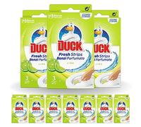 Duck Toilet Fresh Strips, Toilet Cleaner & Descaler, Fights Stains That Harbour Germs, Long Lasting Fragrance, Lime, Pack of 10 (30 Strips)