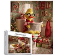Duck Toilet Reading Newspaper 1000 Piece Jigsaw Puzzles for Adults Candy Decorated Art Jigsaw Puzzle Colorful DIY Puzzles for Home Decoration Gifts Family Puzzle Perfect for Game Nights 50×70cm