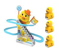 Duck Toy Stairs, Electric Track Slide Coaster, LED Music Slide, Escalator Toy for Children Ages 3+, Interactive Learning and Fun Activity, Safe Playtime for Kids Children Entertainment