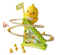 Duck Toys - Duck Climbing Stairs Toy - Electric 12-Pcs Roller Coaster Toy | Tracks Slide Set For Baby & Toddlerss | LED Flashing Lights Music Early Learning Game For Children Preschoolers Kids Girls