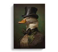 Duck Victorian Art Canvas Print | Gallery Wrapped 30mm Frame Wall Art | 30x20 inches | Ready to Hang | Contemporary Bird Picture | Living Room Bedroom Lounge Office