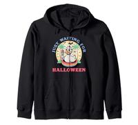 Duck Wearing Mask Eating Popsicle Funny Halloween Zip Hoodie