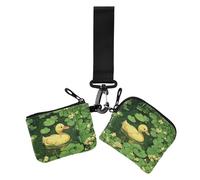 Duck Weed Lake Green Women's Coin Wallet Card Holder Slim Detachable Money Organizers with Keychain for Ladies 2 Packs, duck weed lake green, One Size, Casual