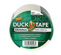 Duck Tape Original White, Improved Formula High Strength Waterproof Gaffer and Duct Adhesive Cloth Repair Tape 50mm X 25m