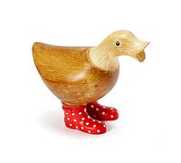 Duck with Boots, Yard Decorations Yard Art Garden Puddle Ducks with Spotted Wellies Rainboots Cute - Single - Garden Decor Statues, Figurine Statue - Waterproof Indoor & Outdoor Lawn Gnome (Short)