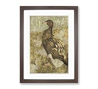Duck With Chicks By Theo Van Hoytema Classic Painting Framed Wall Art Print, Ready to Hang Picture for Living Room Bedroom Home Office Décor, Walnut A4 (34 x 25 cm)