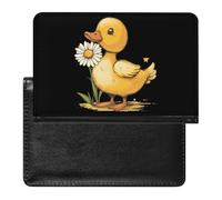 Duck with Daisy Flower Passport Holder for Women Men Slim Wallet with ID Card Slot Case Travel Must Haves